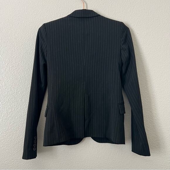 Denim & Supply Ralph Lauren Charcoal Gray Pinstripe One Button Blazer Jacket - Picture 2 of 5